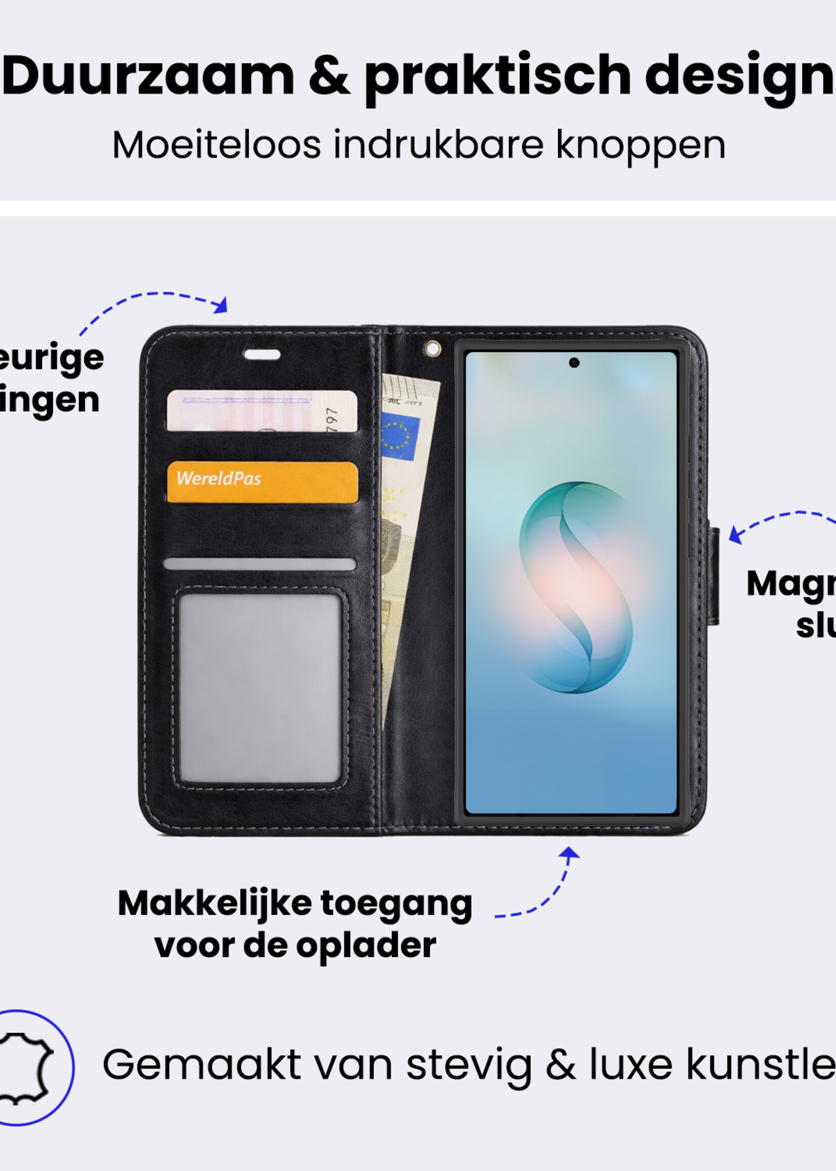 BTH BTH Samsung Galaxy S26 Ultra Hoesje Bookcase - Zwart