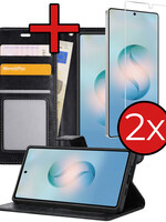 BTH BTH Samsung Galaxy S26 Ultra Hoesje Bookcase Met 2x Screenprotector - Zwart