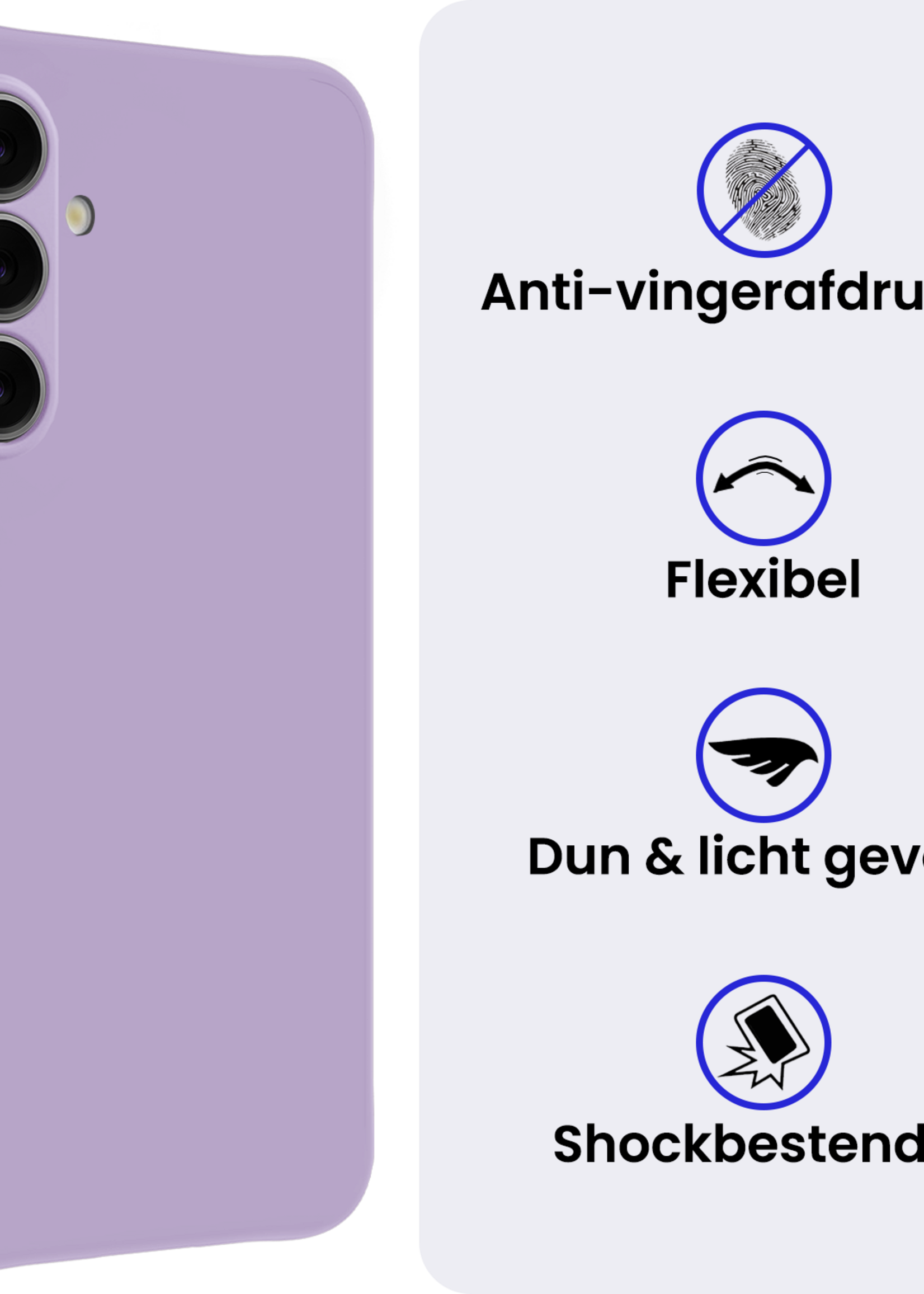 BTH BTH Samsung Galaxy S26 Plus Hoesje Siliconen Met Screenprotector - Lila