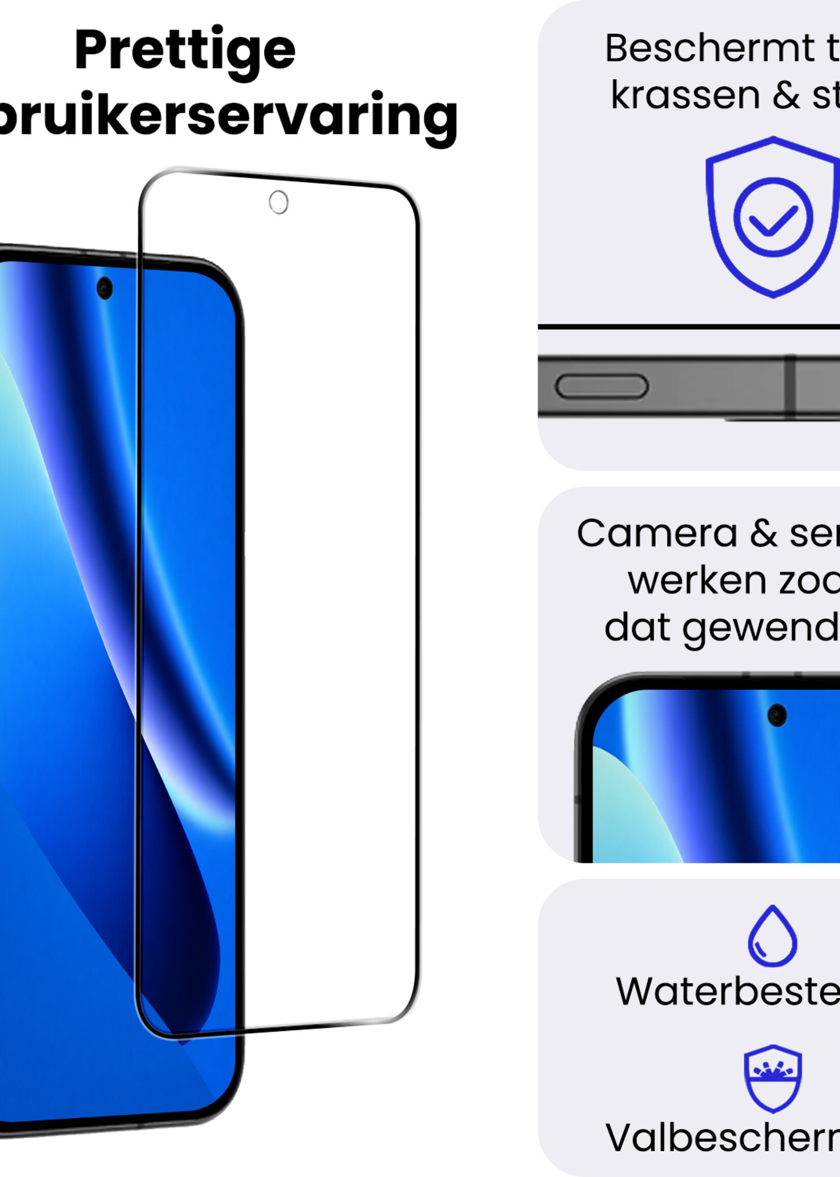 BTH BTH Google Pixel 10a Screenprotector Glas Full Cover - 3 PACK