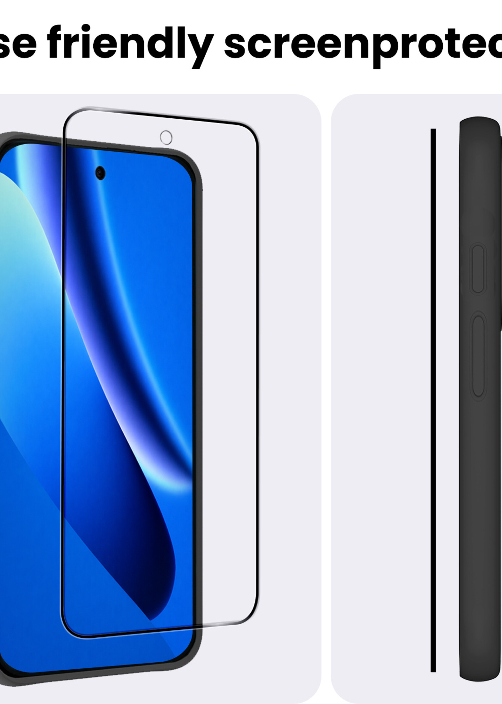 BTH BTH Google Pixel 10a Screenprotector Glas Full Cover - 3 PACK