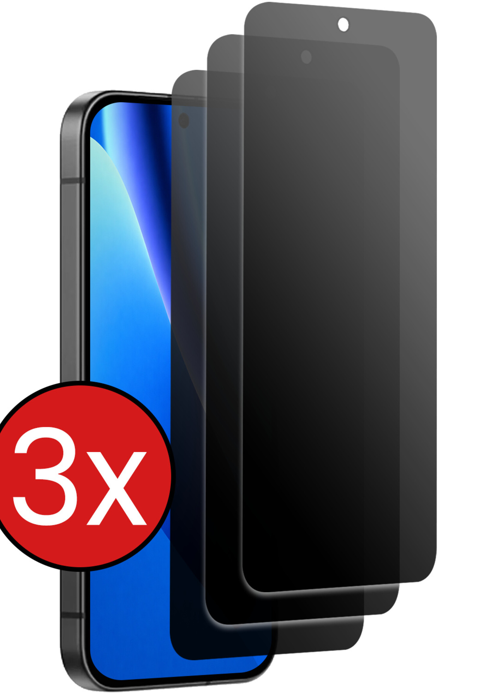 BTH BTH Google Pixel 10a Screenprotector Glas Privacy - 3 PACK