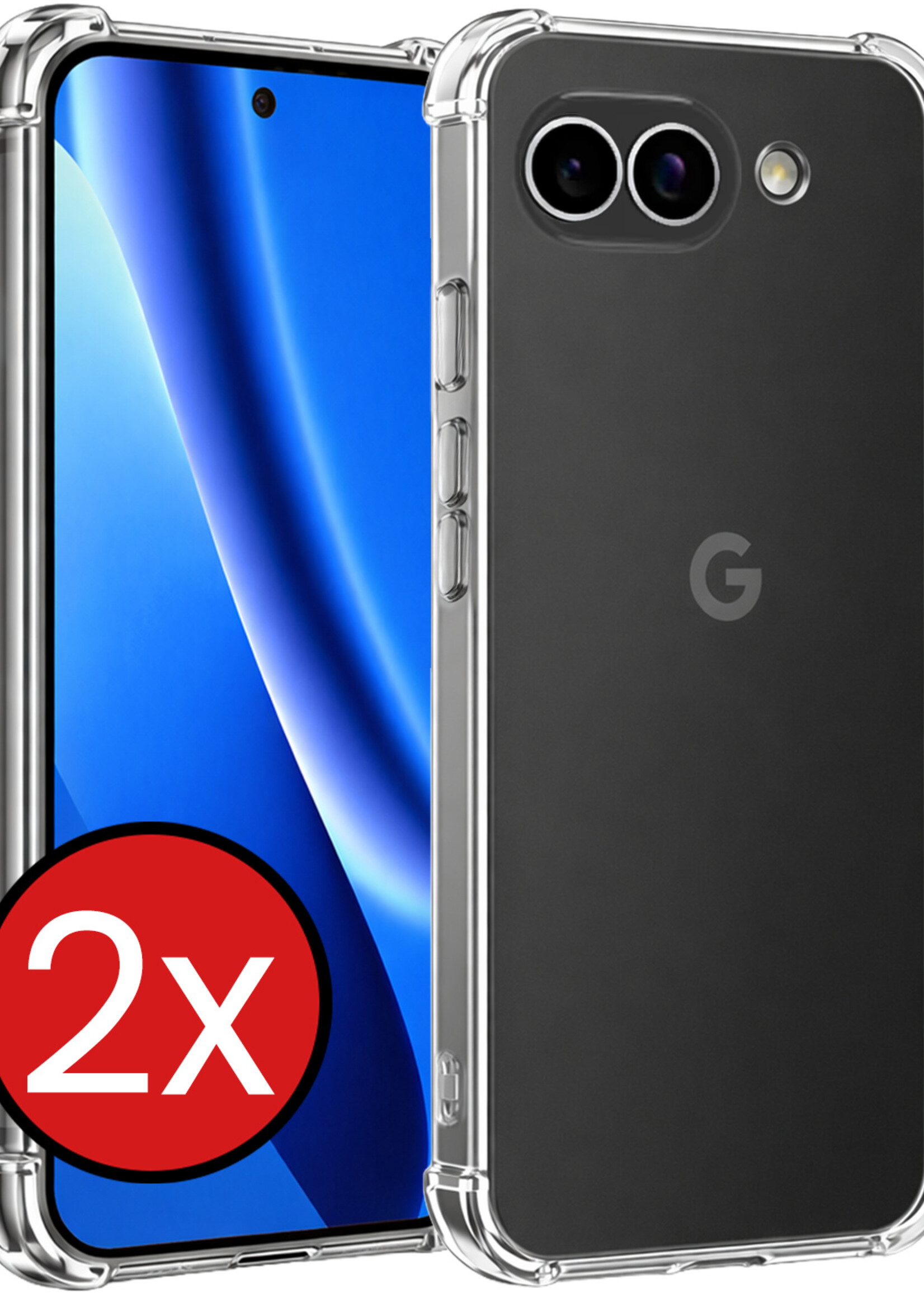 BTH BTH Google Pixel 10a Hoesje Shockproof - Transparant - 2 PACK