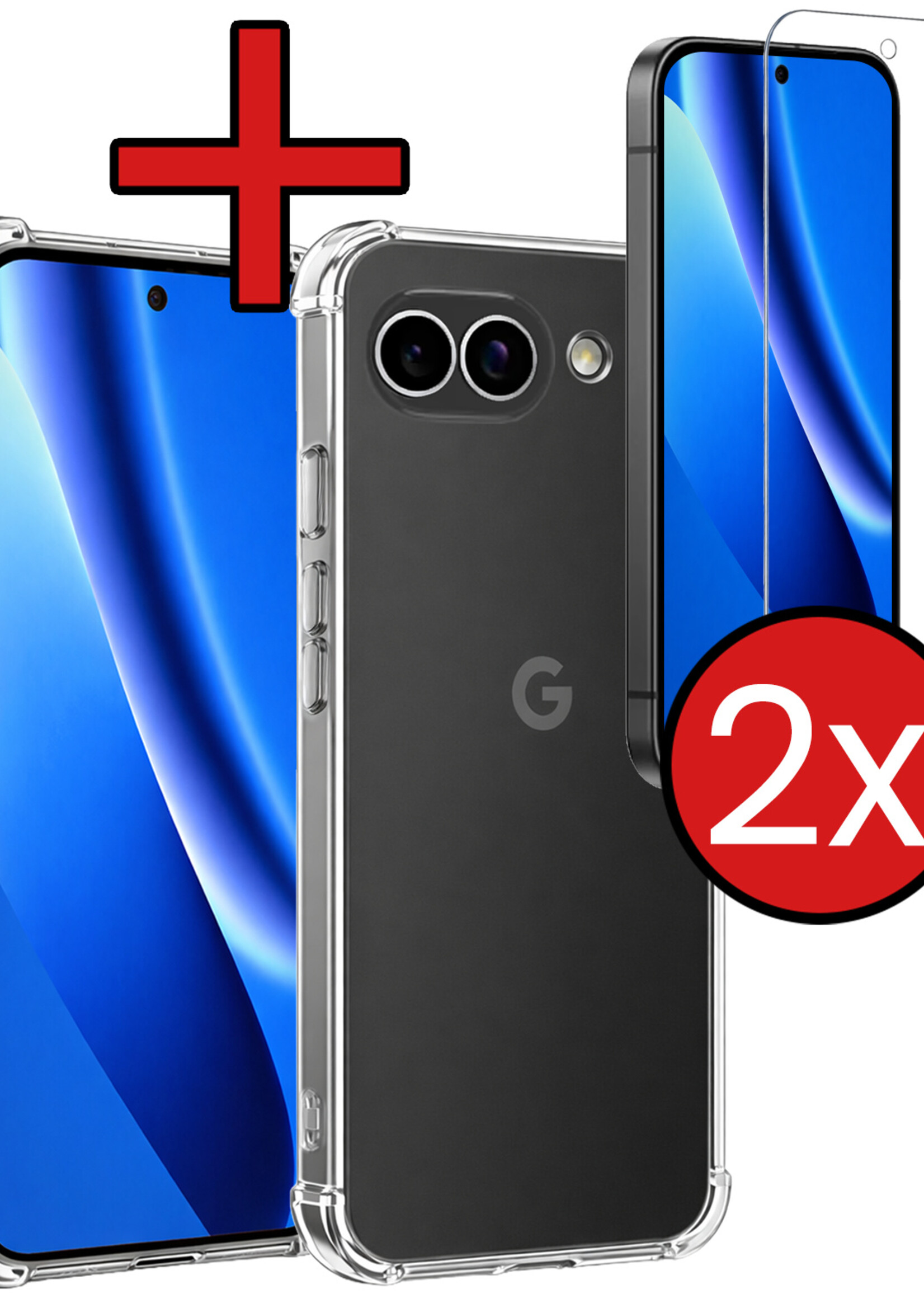 BTH BTH Google Pixel 10a Hoesje Shockproof Met 2x Screenprotector