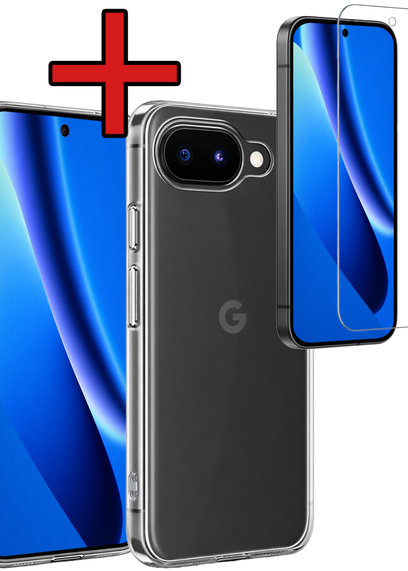 BTH BTH Google Pixel 10a Hoesje Siliconen Met Screenprotector - Transparant