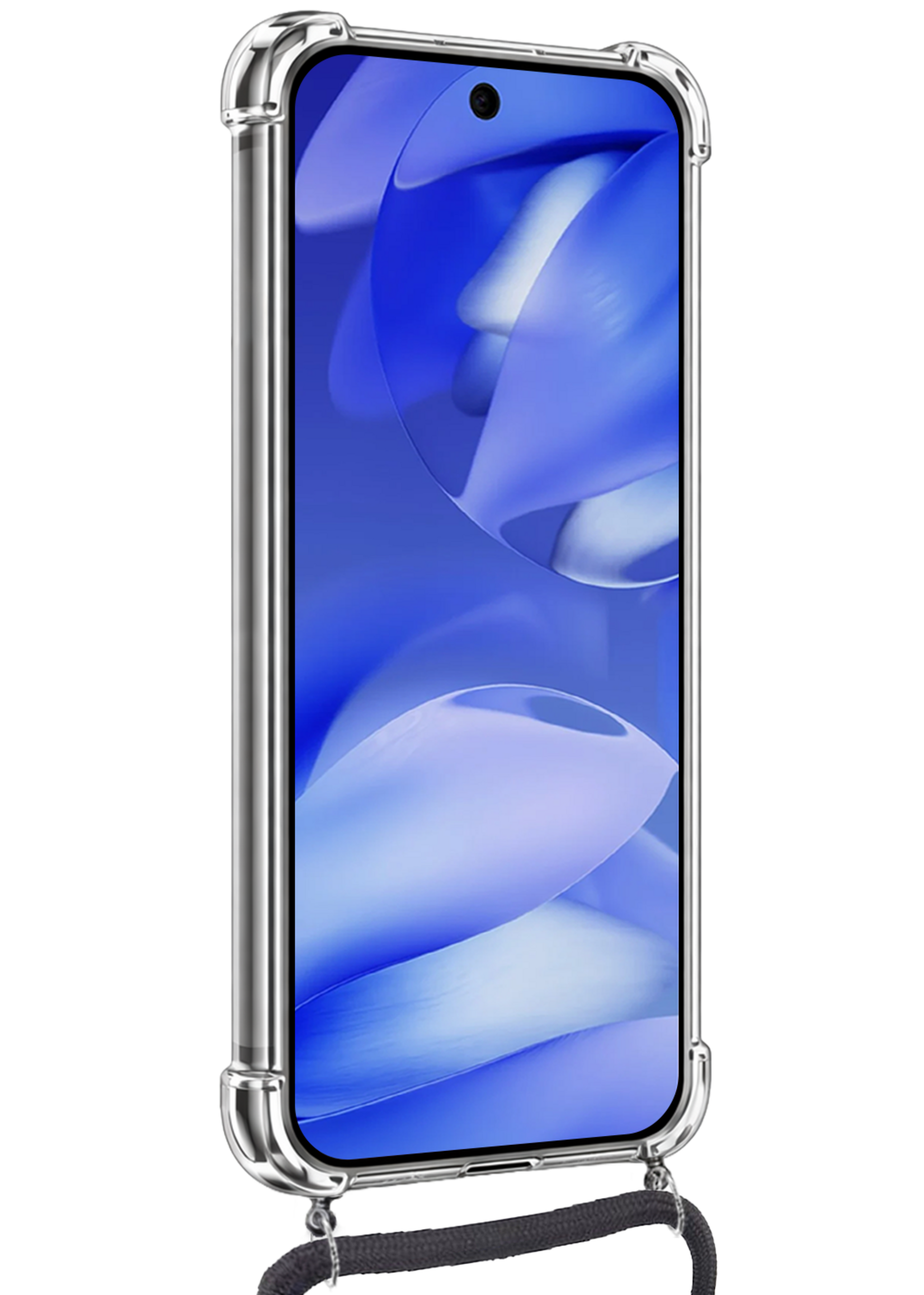 BTH BTH Google Pixel 9a Hoesje Transparant Shockproof Met Zwart Koord