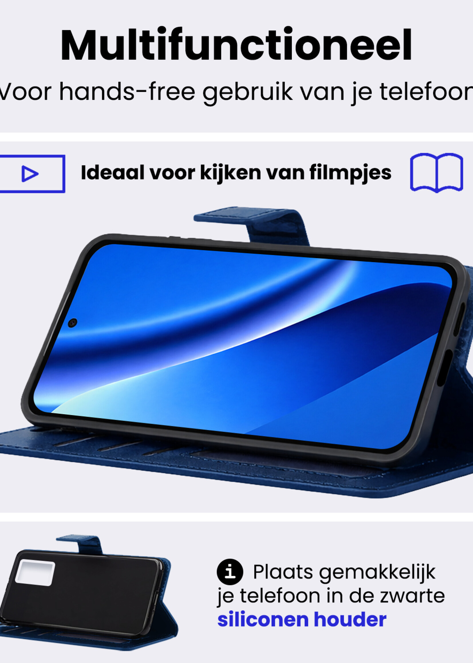 BTH BTH Google Pixel 10a Hoesje Bookcase - Donkerblauw