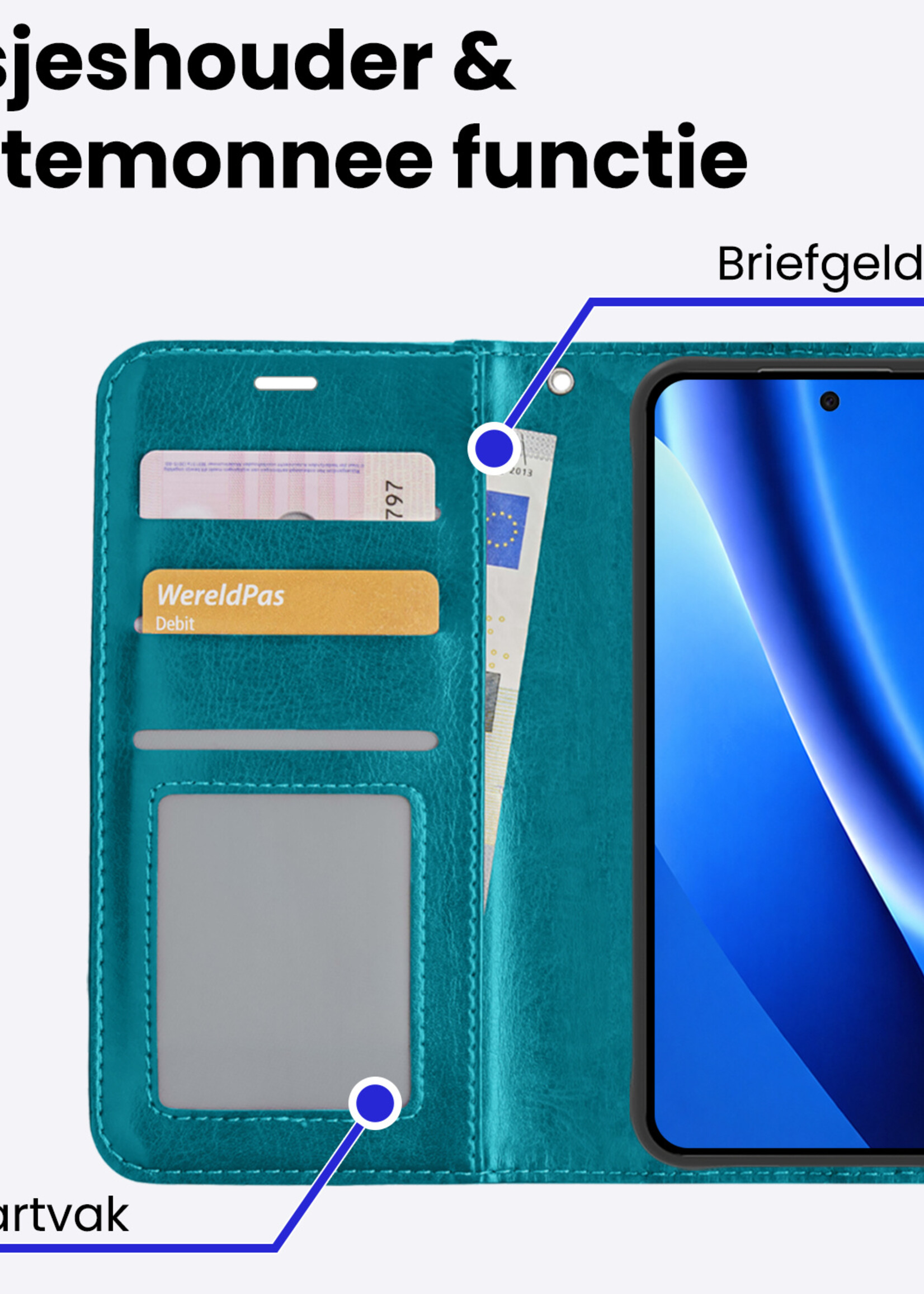 BTH BTH Google Pixel 10a Hoesje Bookcase - Turquoise