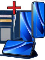 BTH BTH Google Pixel 10a Hoesje Bookcase Met Screenprotector - Donkerblauw