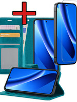 BTH BTH Google Pixel 10a Hoesje Bookcase Met Screenprotector - Turquoise