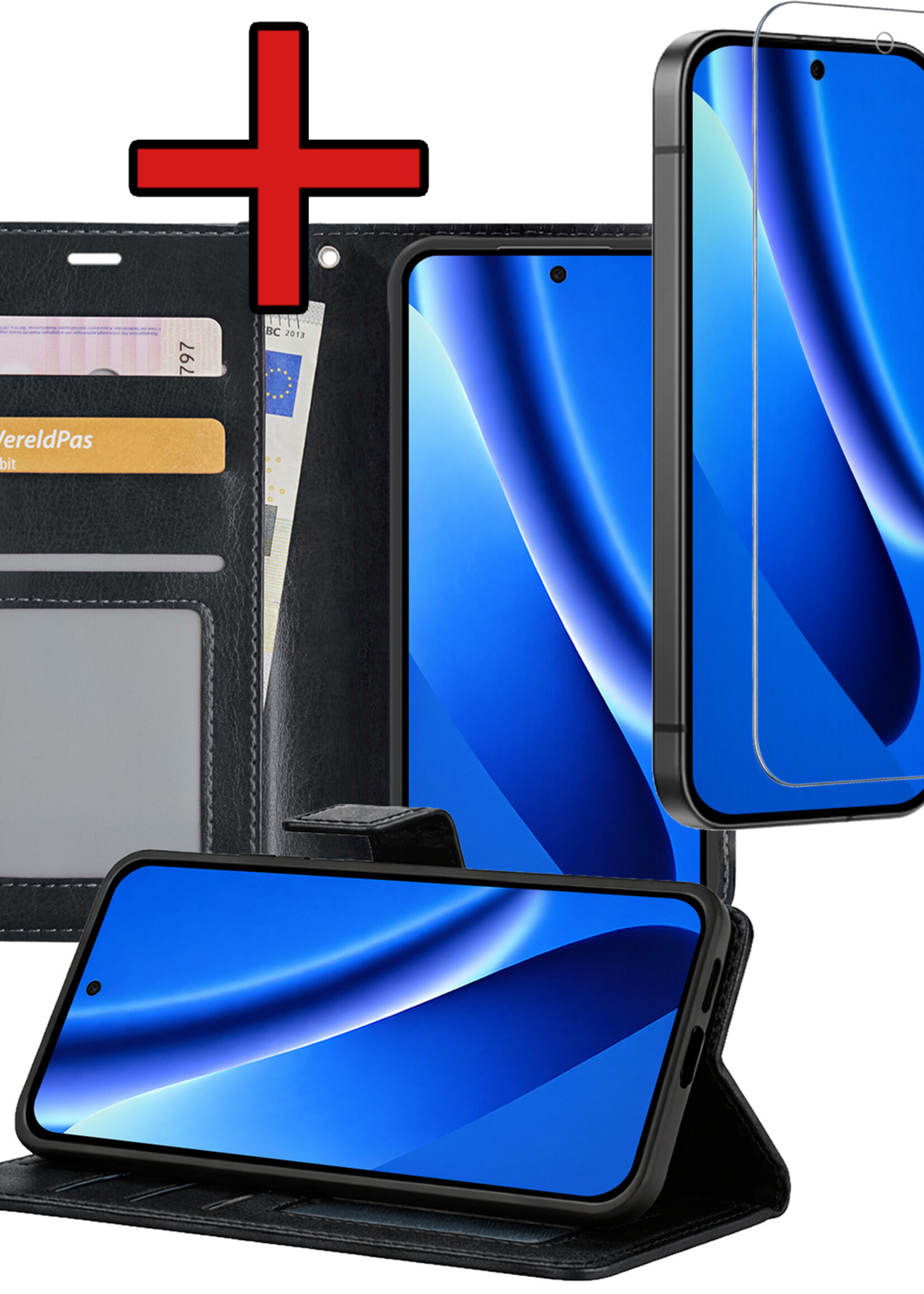 BTH BTH Google Pixel 10a Hoesje Bookcase Met Screenprotector - Zwart