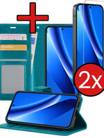 BTH BTH Google Pixel 10a Hoesje Bookcase Met 2x Screenprotector - Turquoise