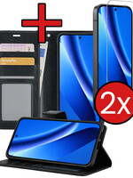 BTH BTH Google Pixel 10a Hoesje Bookcase Met 2x Screenprotector - Zwart