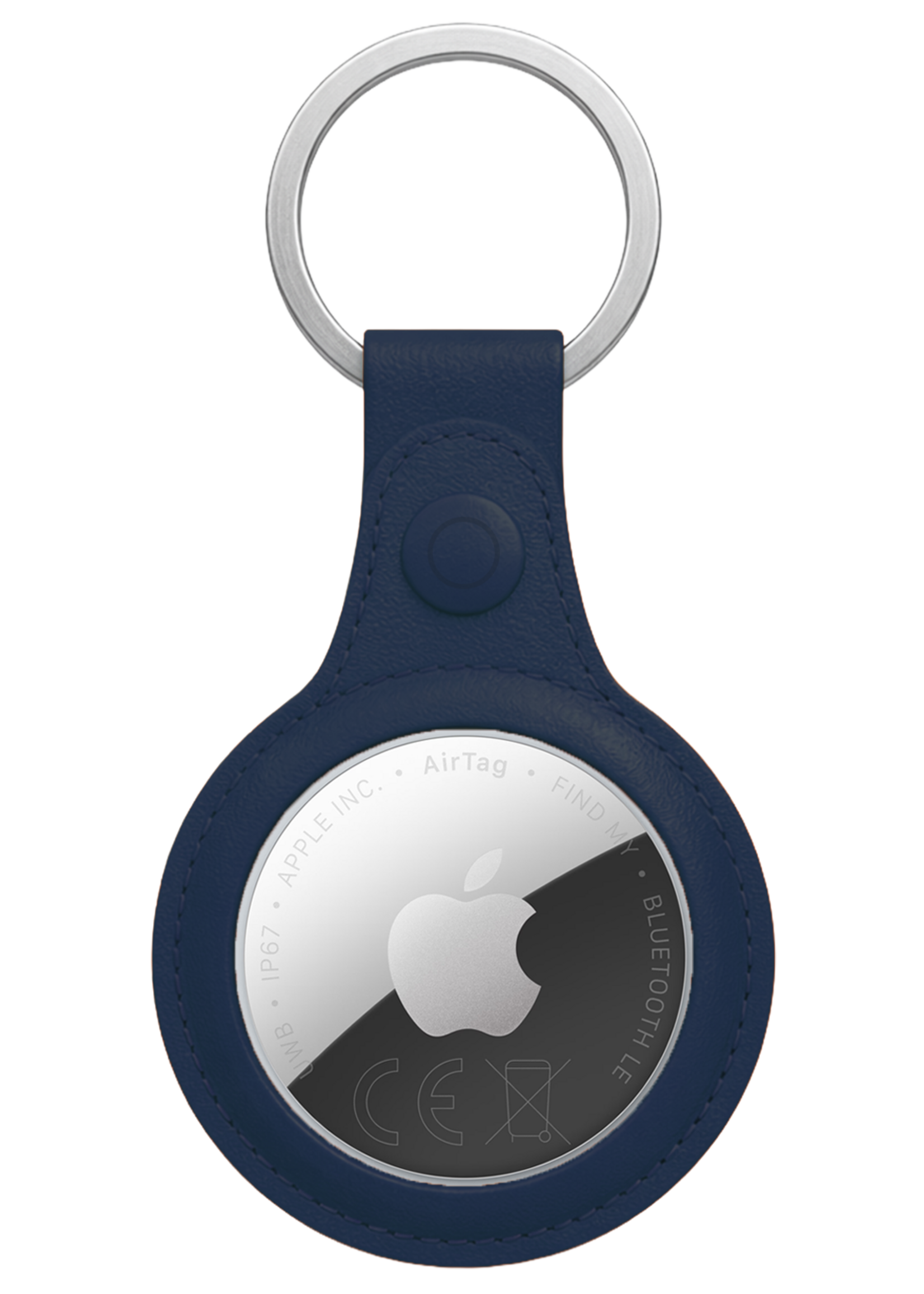 BTH BTH AirTag 2 Hoesje Leer - Donkerblauw