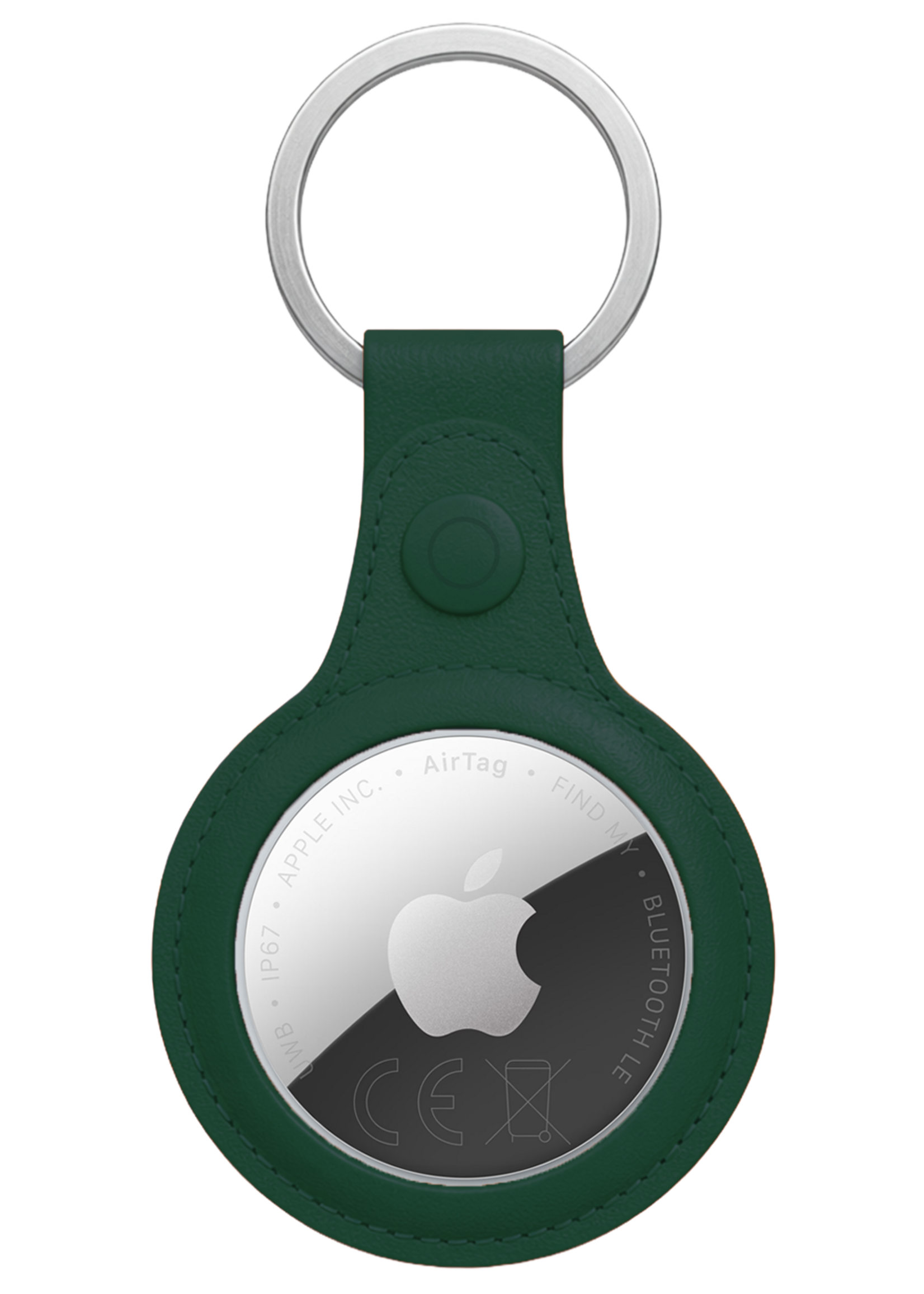 BTH BTH AirTag 2 Hoesje Leer - Donkergroen