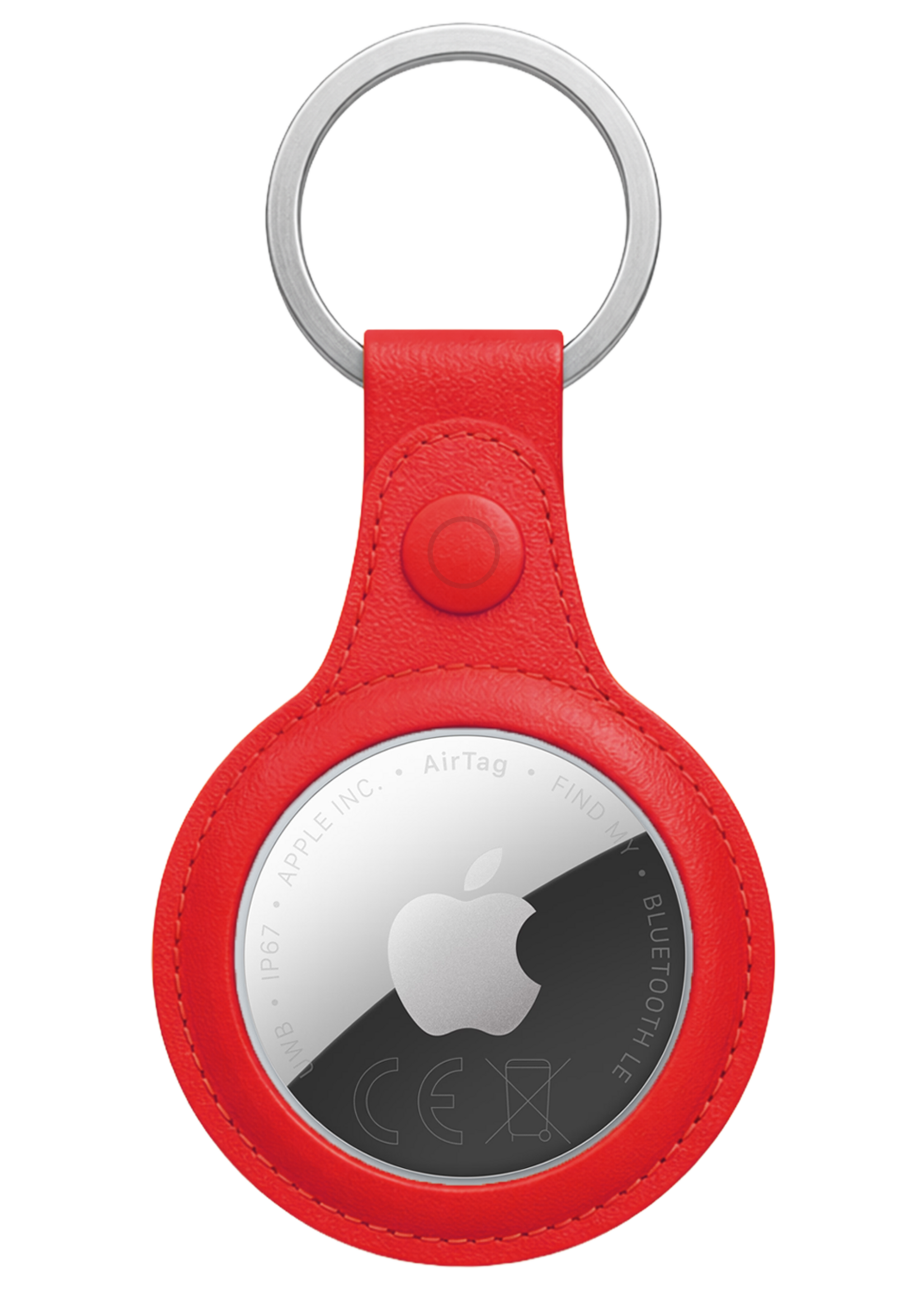 BTH BTH AirTag 2 Hoesje Leer - Rood