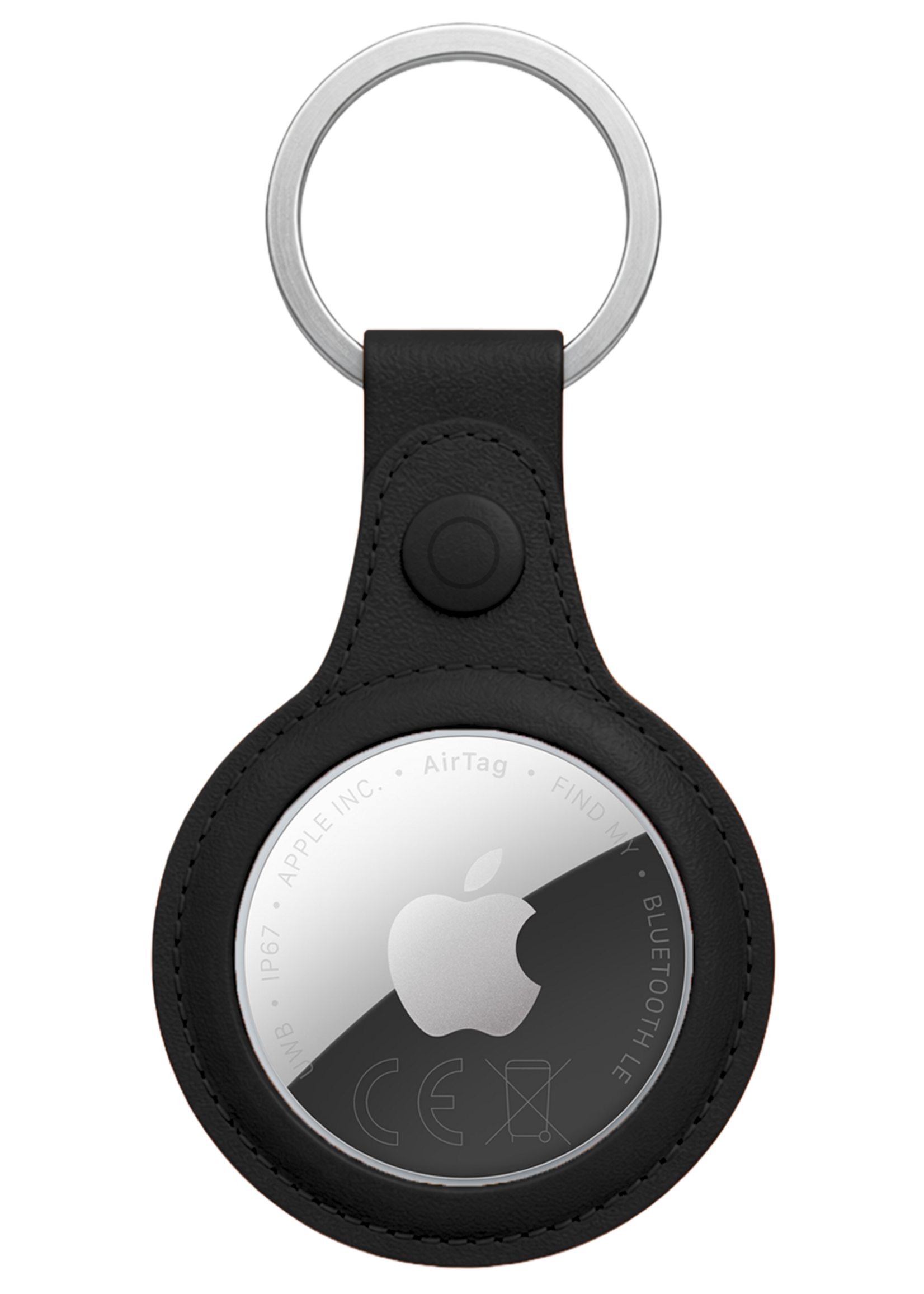 BTH BTH AirTag 2 Hoesje Leer - Zwart