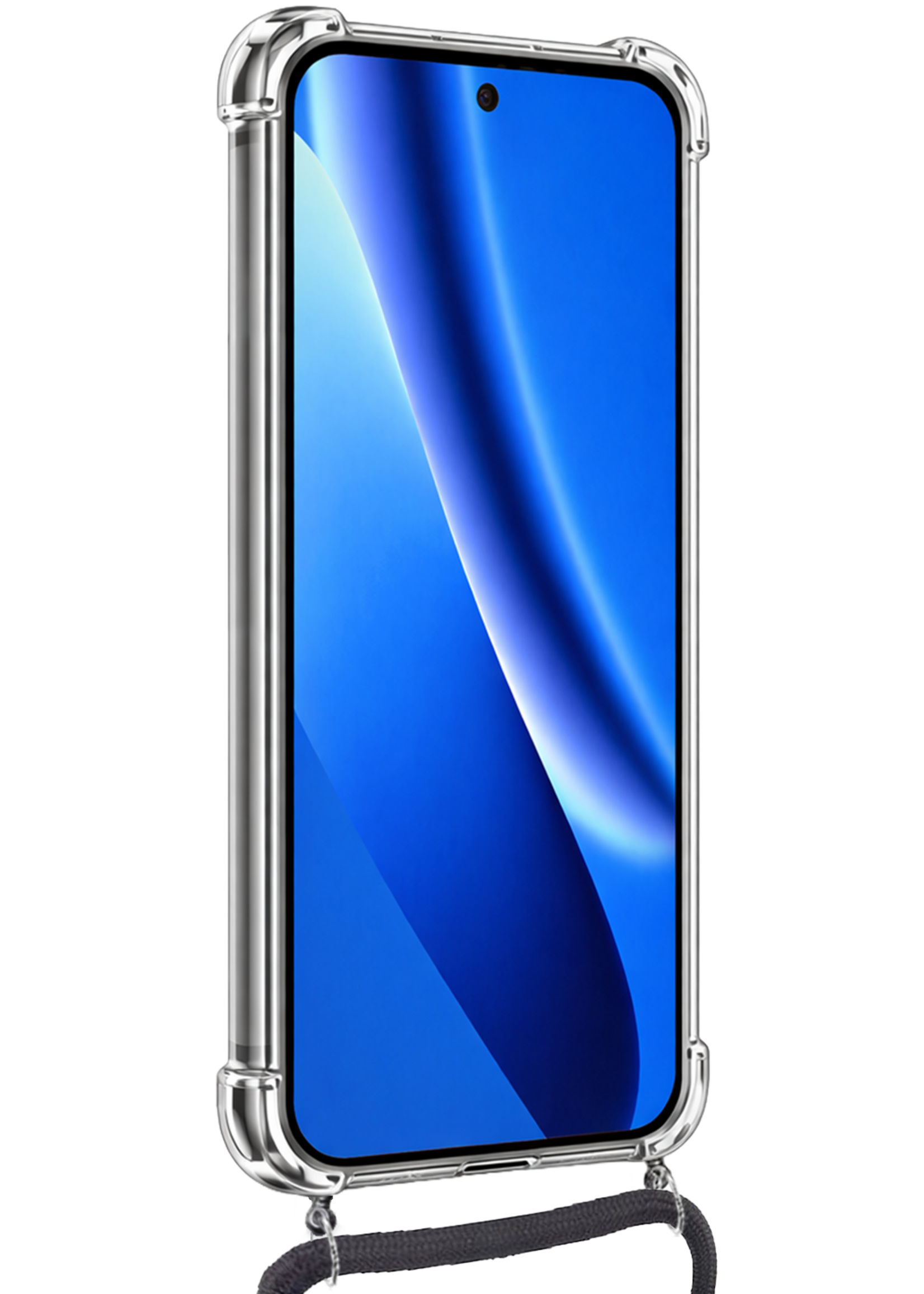 BTH BTH Google Pixel 10a Hoesje Transparant Shockproof Met Zwart Koord