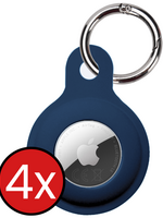 BTH BTH AirTag 2 Hoesje Siliconen - Donkerblauw - 4 PACK