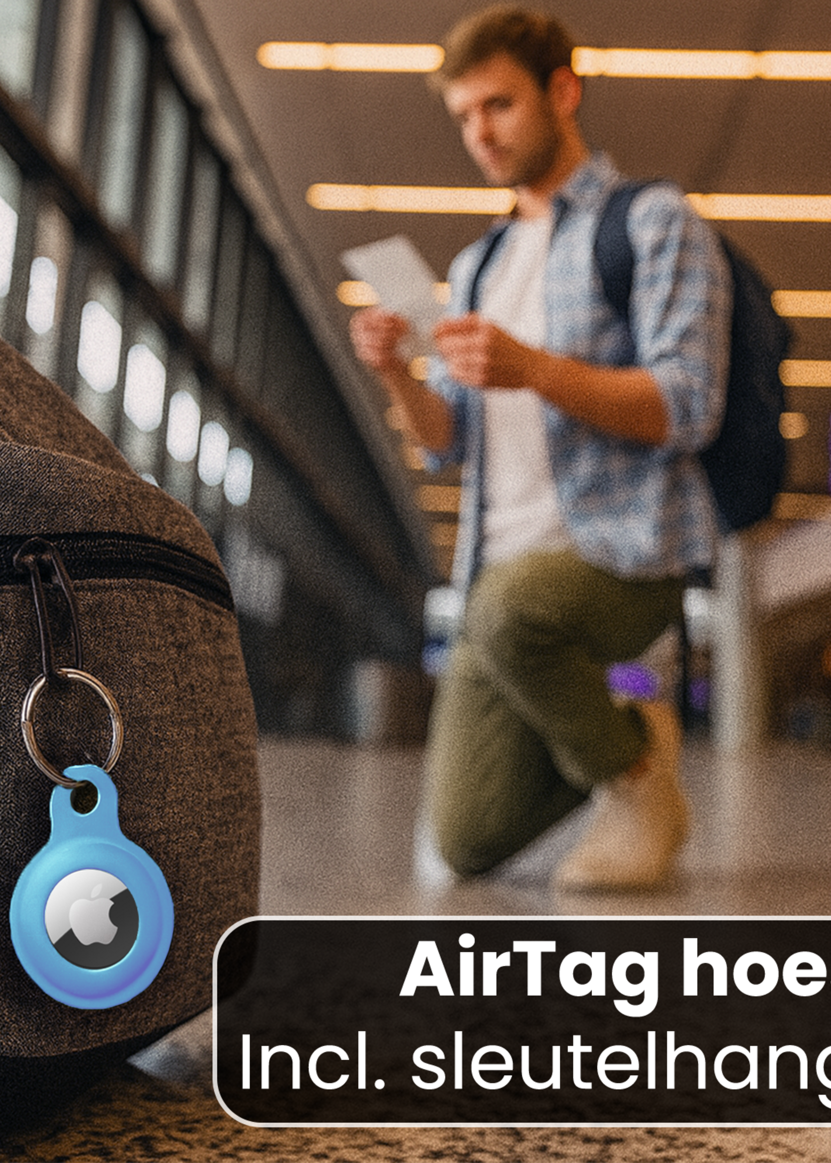 BTH BTH AirTag 2 Hoesje Siliconen - Lichtblauw