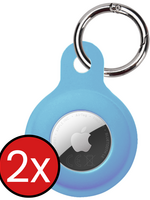 BTH BTH AirTag 2 Hoesje Siliconen - Lichtblauw - 2 PACK