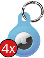BTH BTH AirTag 2 Hoesje Siliconen - Lichtblauw - 4 PACK