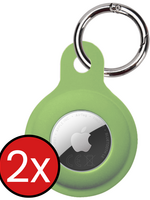 BTH BTH AirTag 2 Hoesje Siliconen - Lichtgroen - 2 PACK