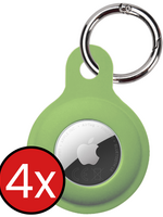 BTH BTH AirTag 2 Hoesje Siliconen - Lichtgroen - 4 PACK