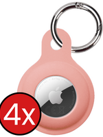 BTH BTH AirTag 2 Hoesje Siliconen - Lichtroze - 4 PACK