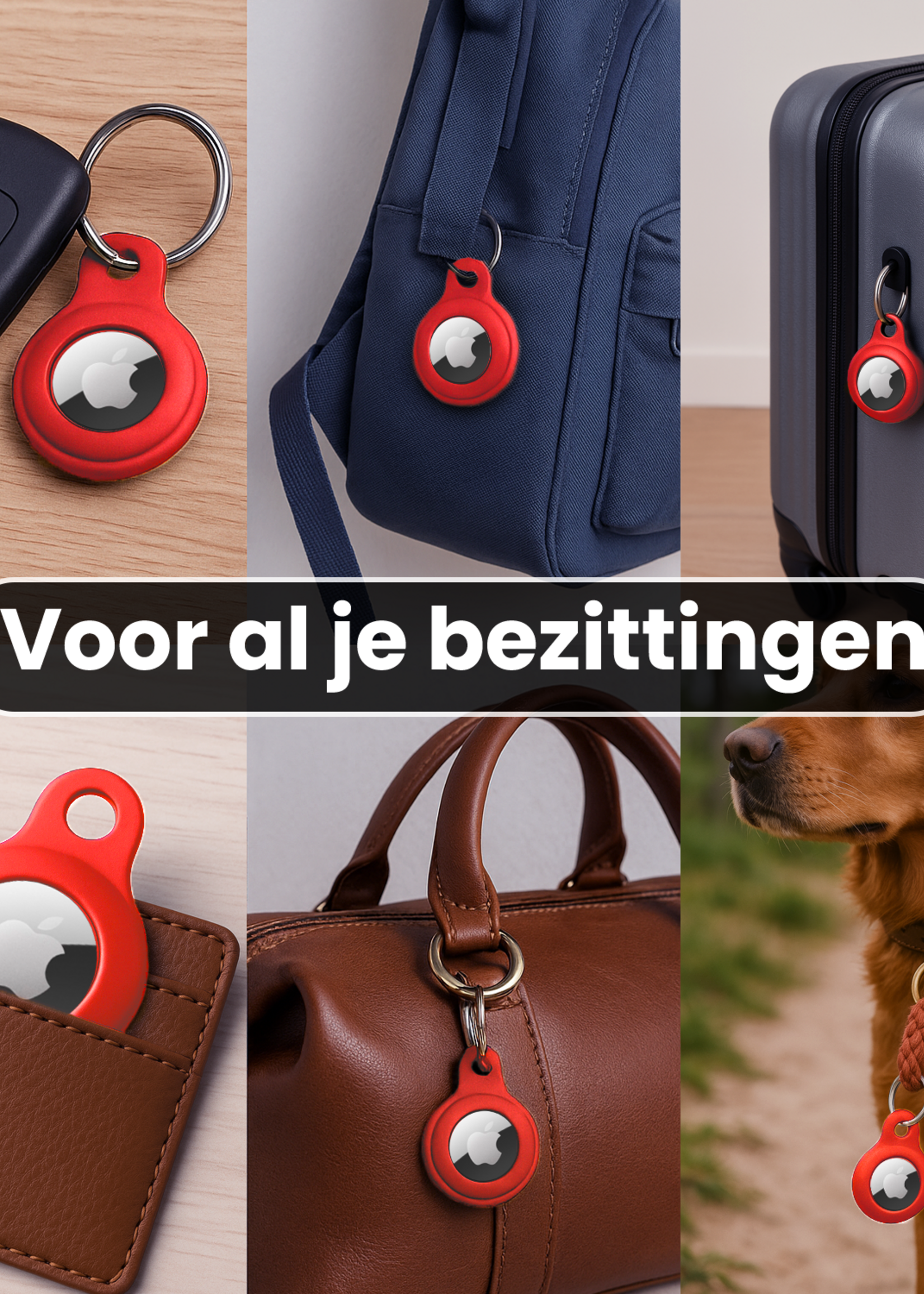 BTH BTH AirTag 2 Hoesje Siliconen - Rood