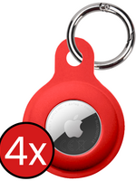 BTH BTH AirTag 2 Hoesje Siliconen - Rood - 4 PACK