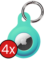 BTH BTH AirTag 2 Hoesje Siliconen - Turquoise - 4 PACK