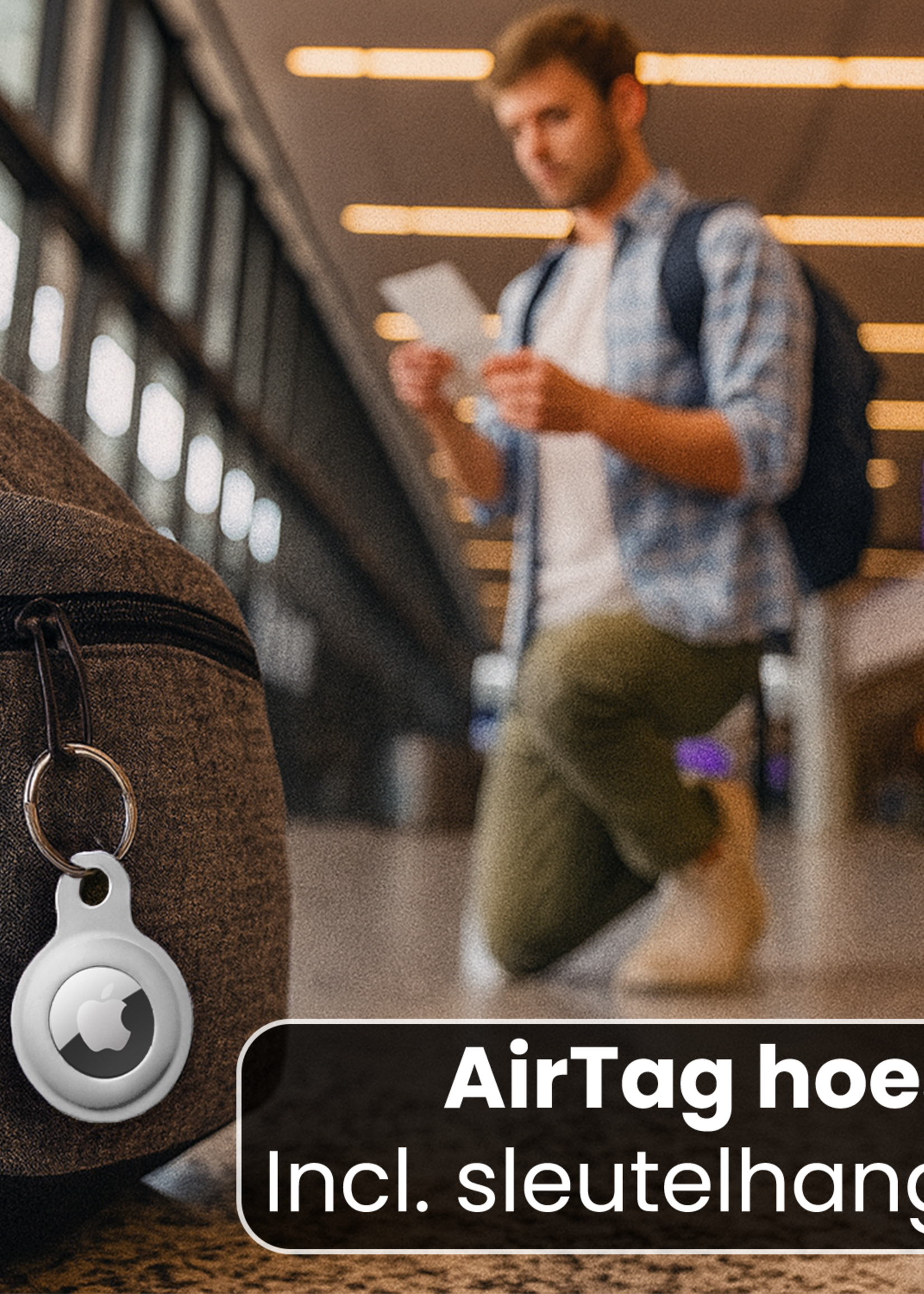 BTH BTH AirTag 2 Hoesje Siliconen - Wit - 4 PACK