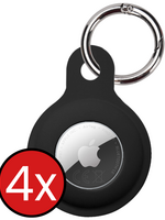 BTH BTH AirTag 2 Hoesje Siliconen - Zwart - 4 PACK