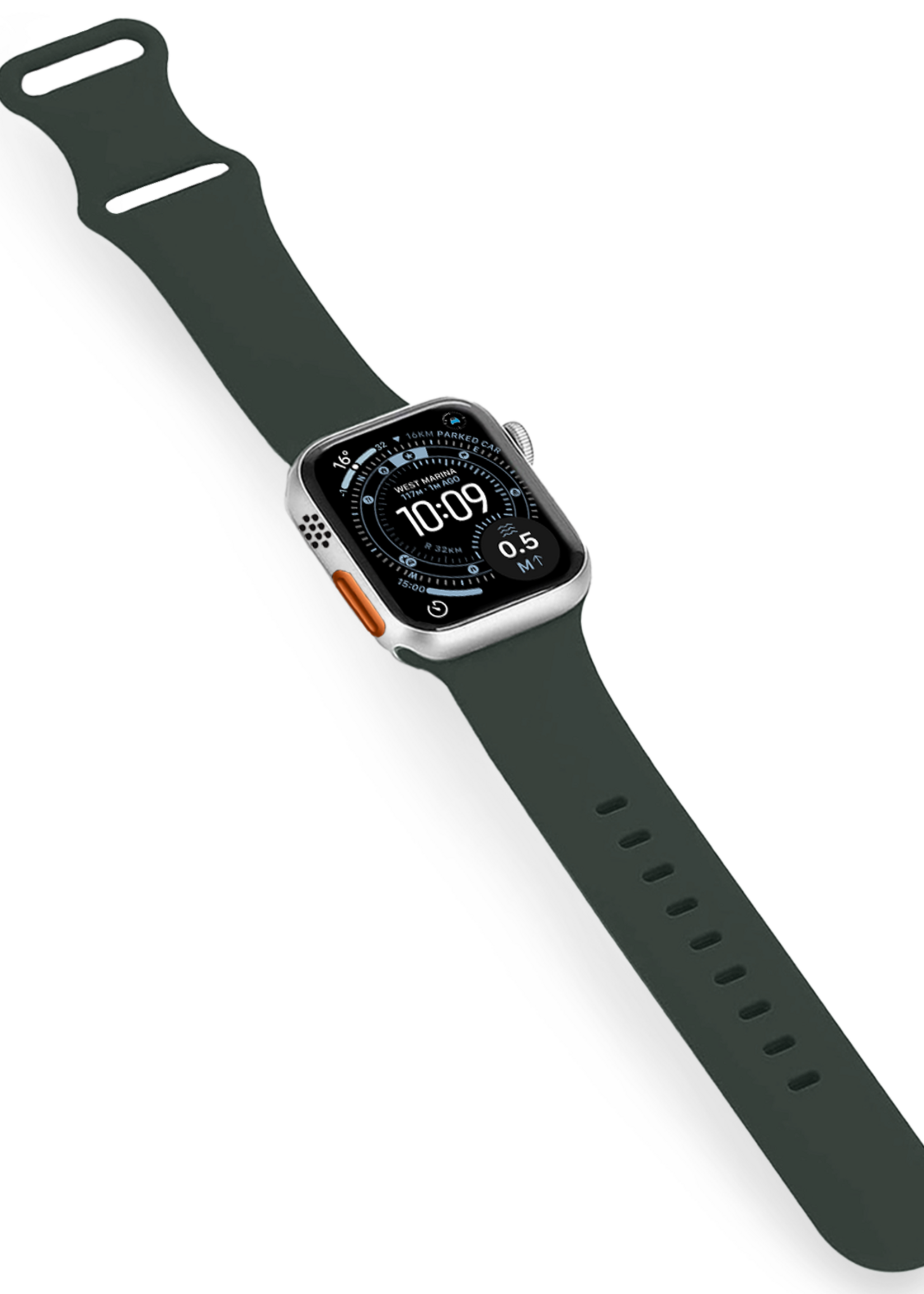 BTH BTH Apple Watch Bandje Siliconen Verstelbaar (49 mm) - Grijs