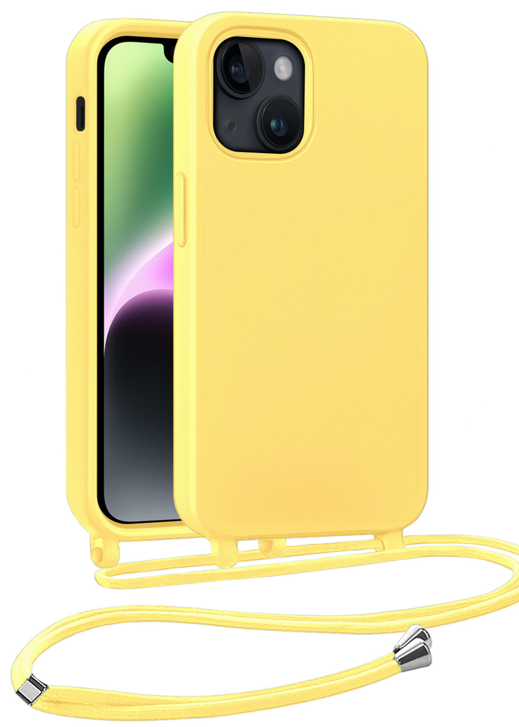 BTH BTH iPhone 13 Mini Hoesje Met Koord - Geel