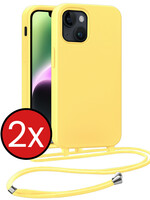 BTH BTH iPhone 13 Mini Hoesje Met Koord - Geel - 2 PACK