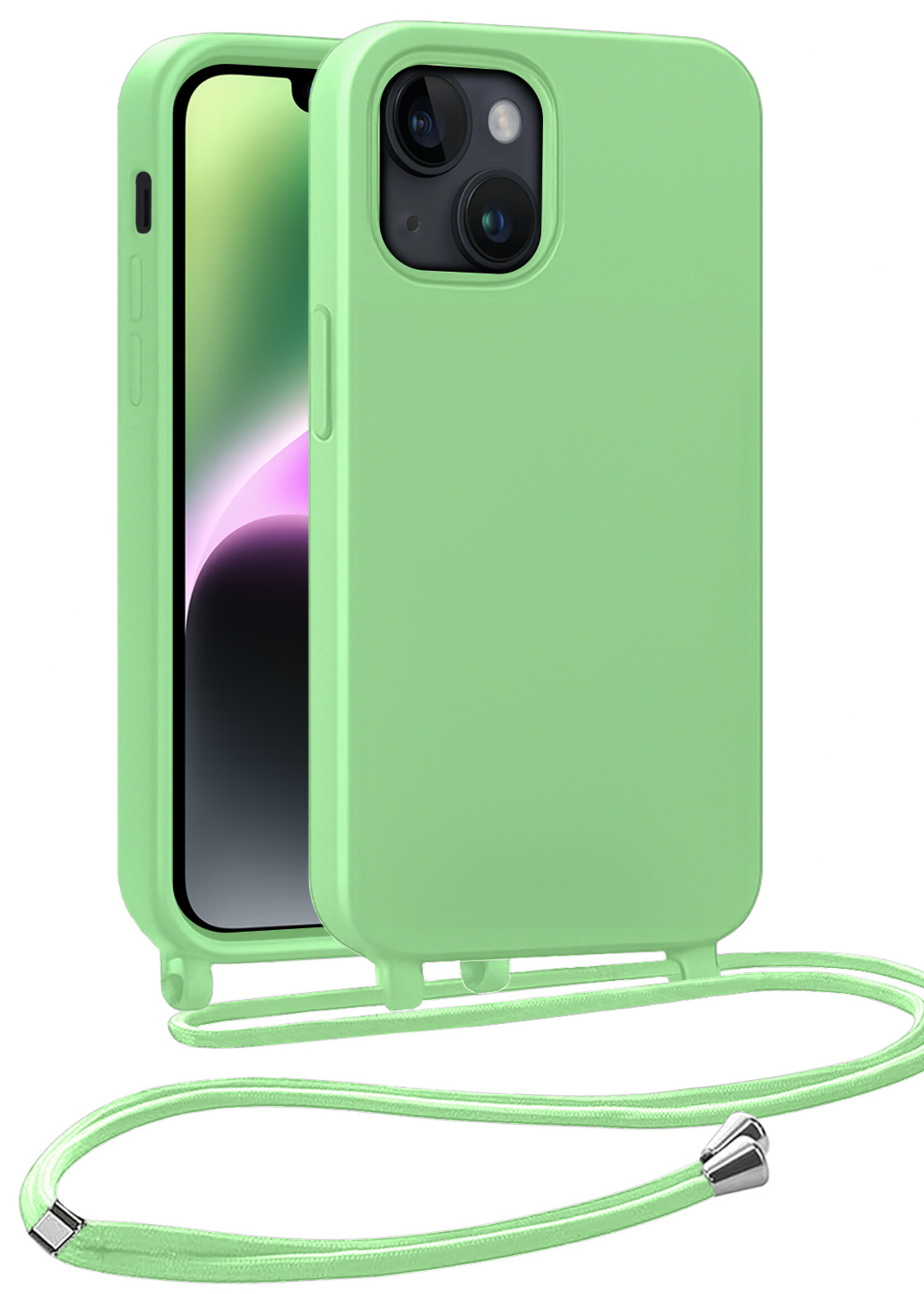 BTH BTH iPhone 13 Mini Hoesje Met Koord - Groen