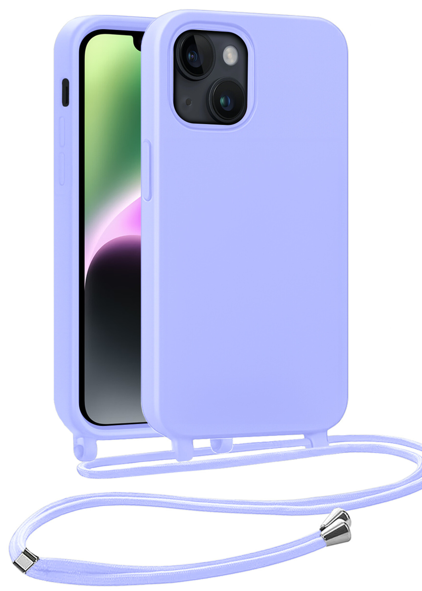 BTH BTH iPhone 13 Mini Hoesje Met Koord - Lila