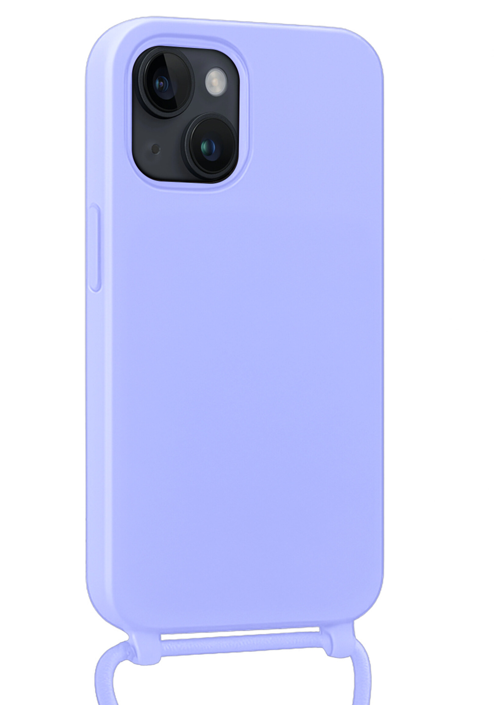 BTH BTH iPhone 13 Mini Hoesje Met Koord Met 2x Screenprotector - Lila