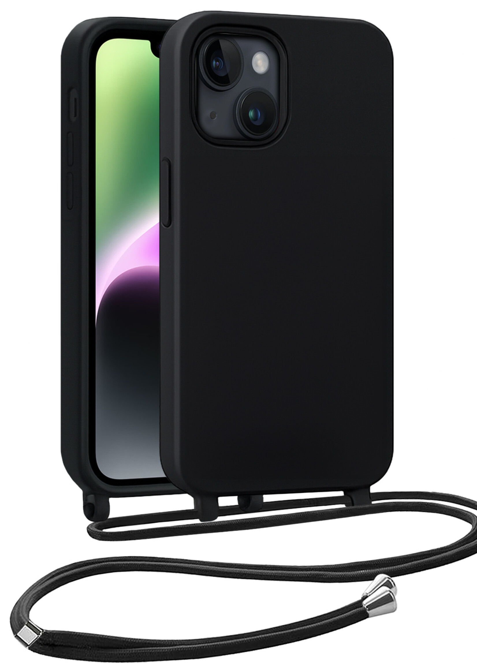 BTH BTH iPhone 13 Mini Hoesje Met Koord - Zwart