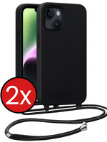 BTH BTH iPhone 13 Mini Hoesje Met Koord - Zwart - 2 PACK