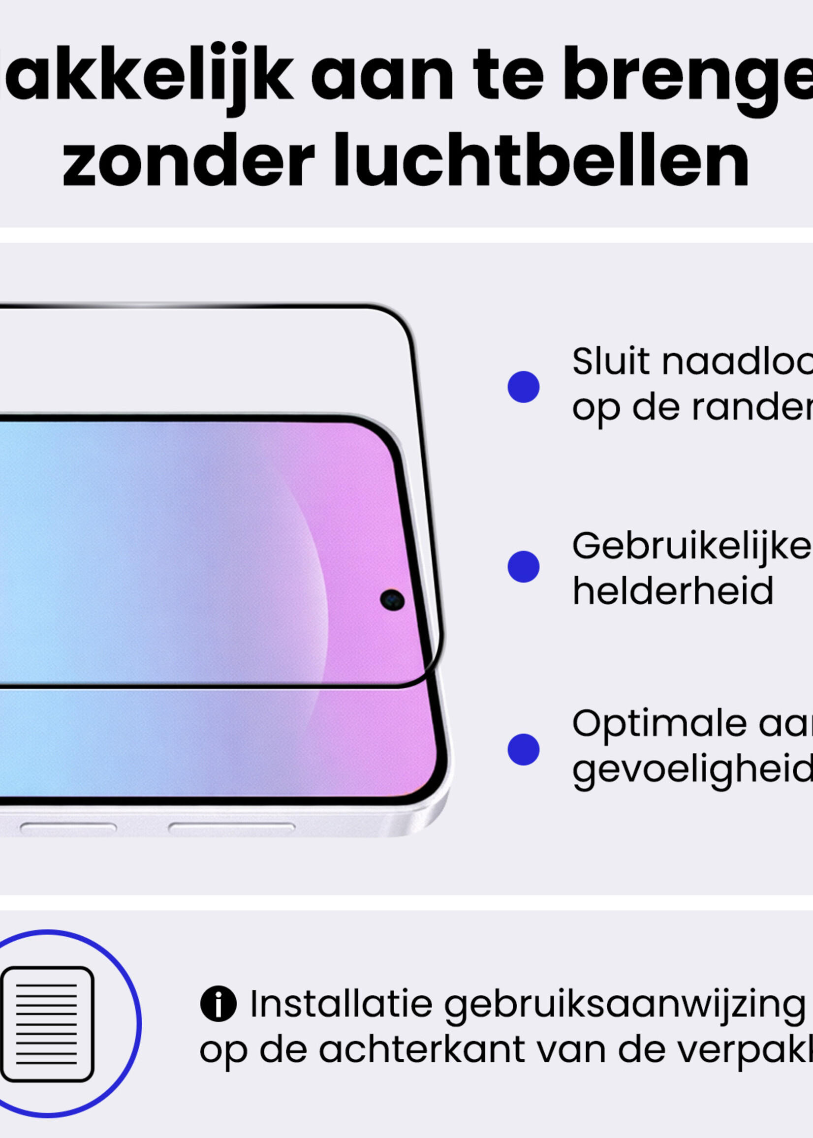 BTH BTH Samsung Galaxy A37 Screenprotector Glas Full Cover - 3 PACK