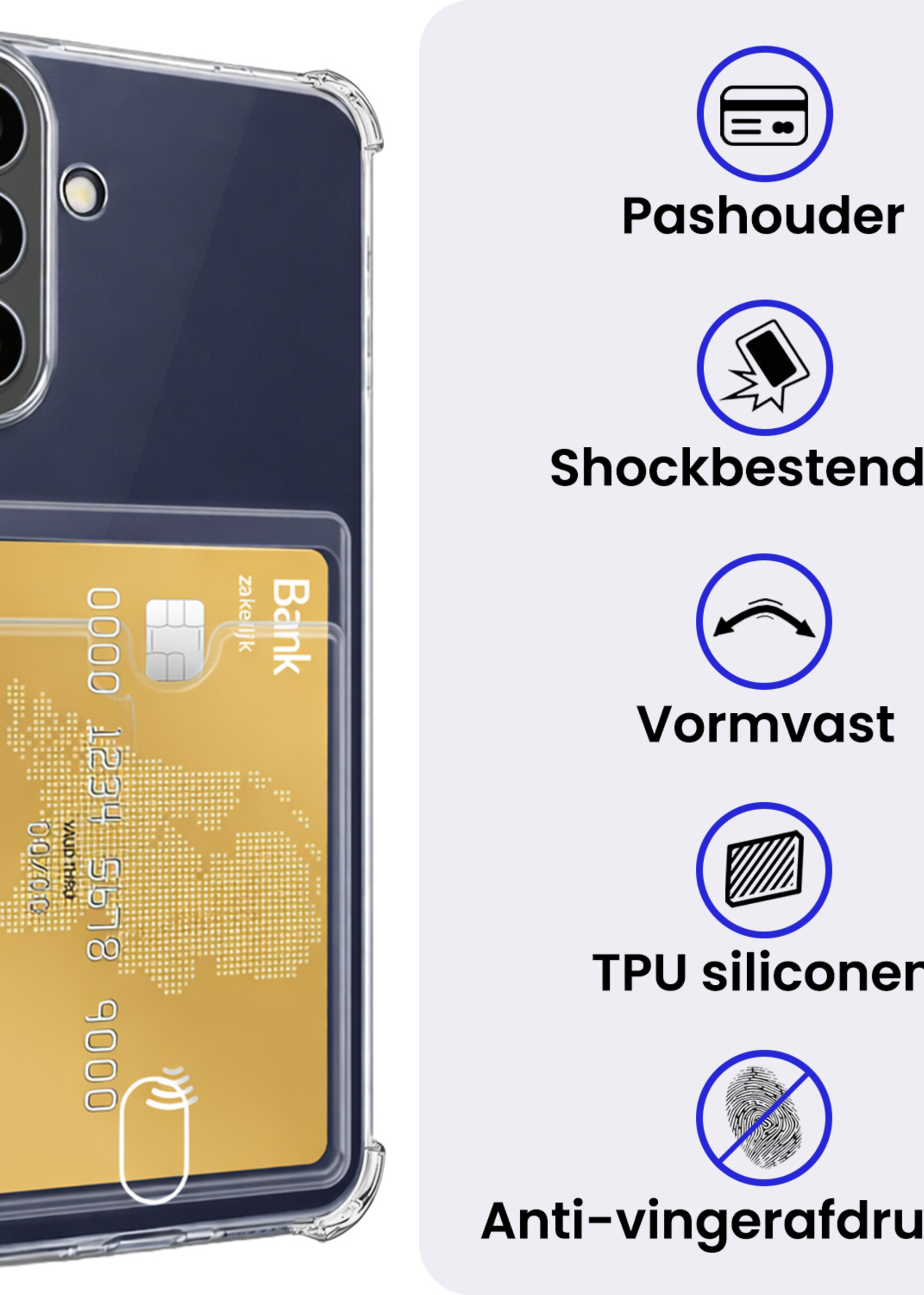 BTH BTH Samsung Galaxy A37 Hoesje Pashouder Met Screenprotector