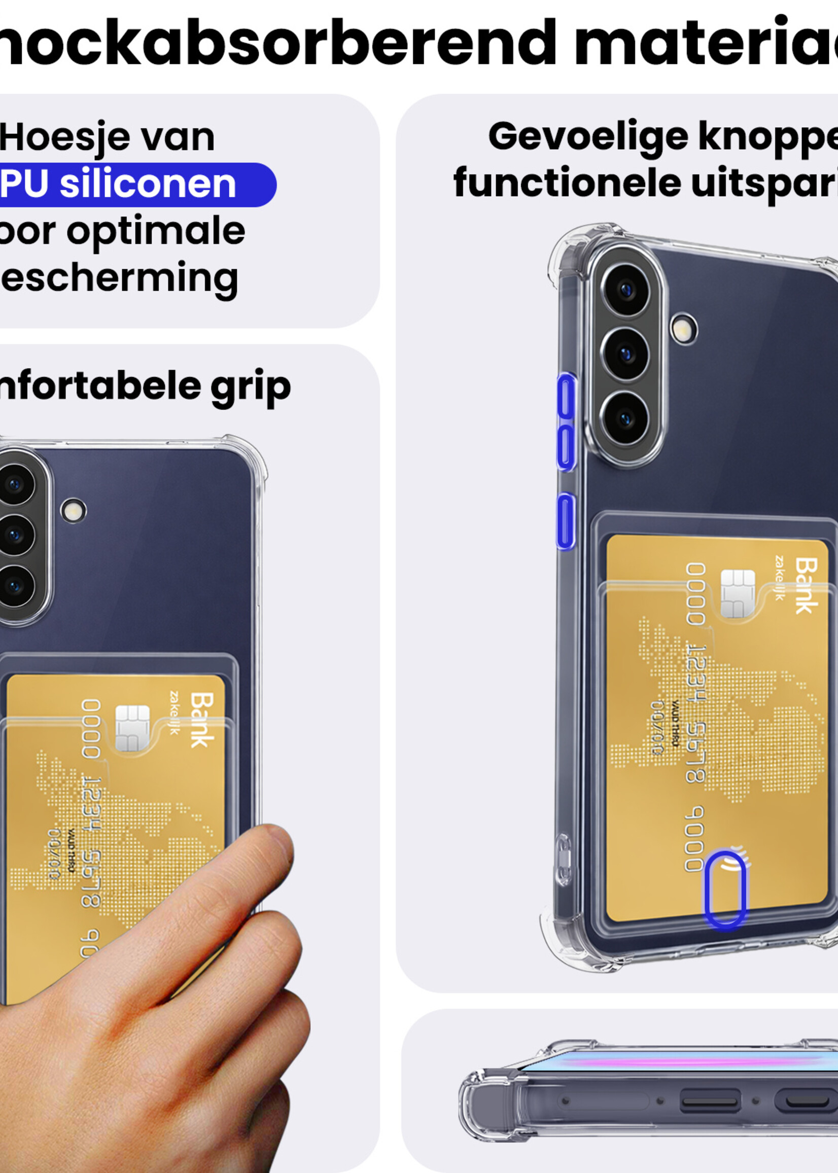 BTH BTH Samsung Galaxy A37 Hoesje Pashouder Met Screenprotector