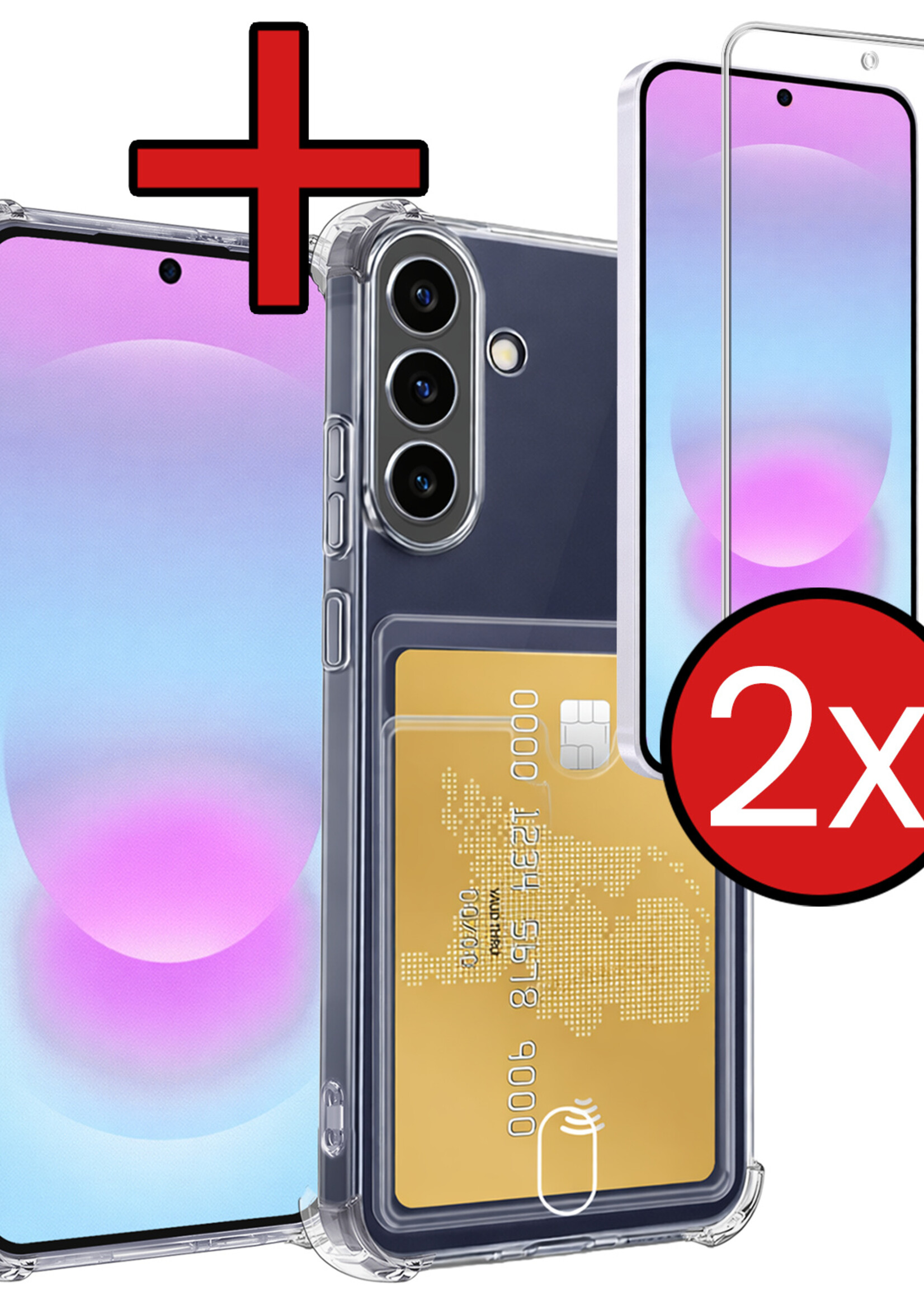 BTH BTH Samsung Galaxy A37 Hoesje Pashouder Met 2x Screenprotector