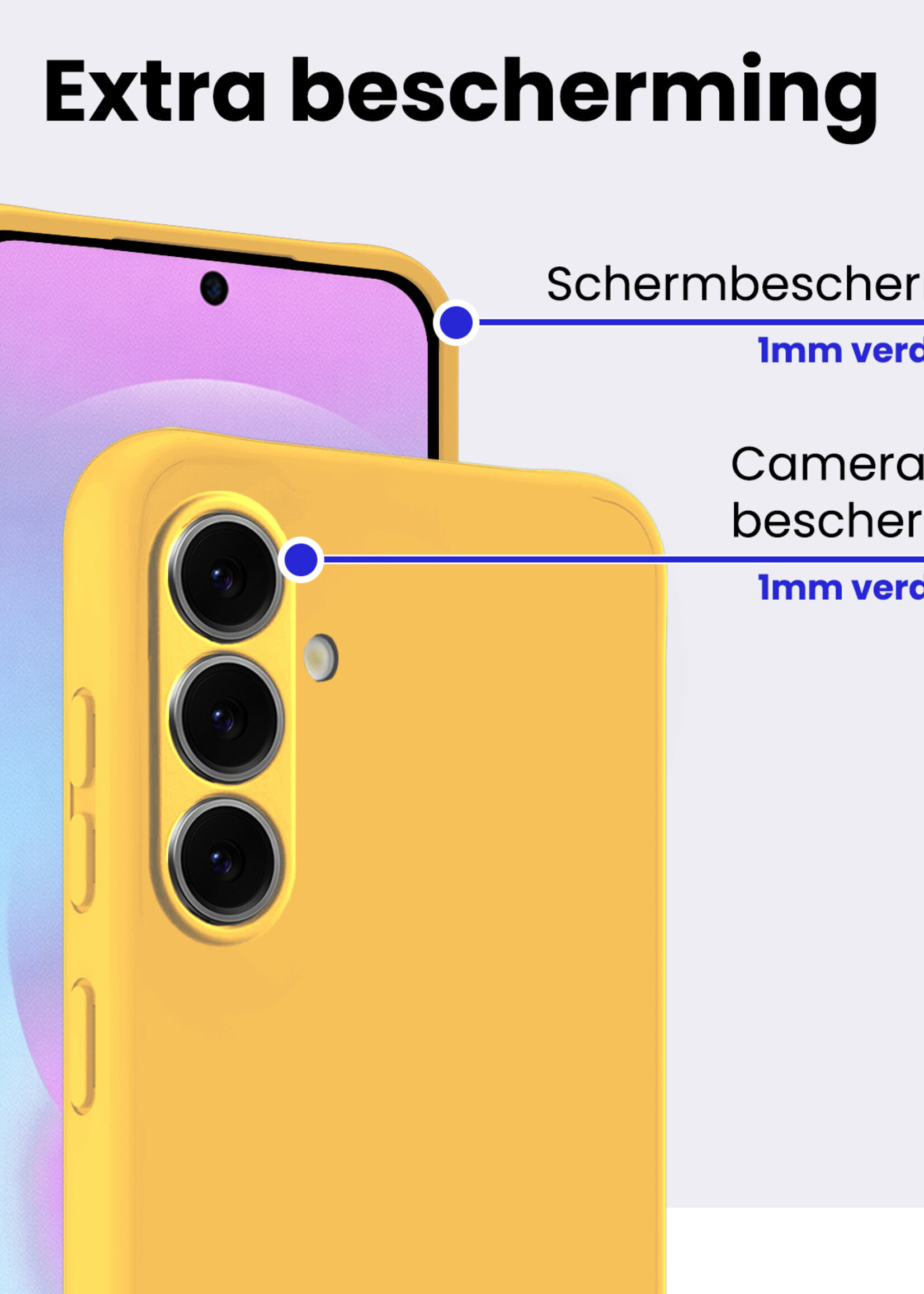 BTH BTH Samsung Galaxy A37 Hoesje Siliconen - Geel