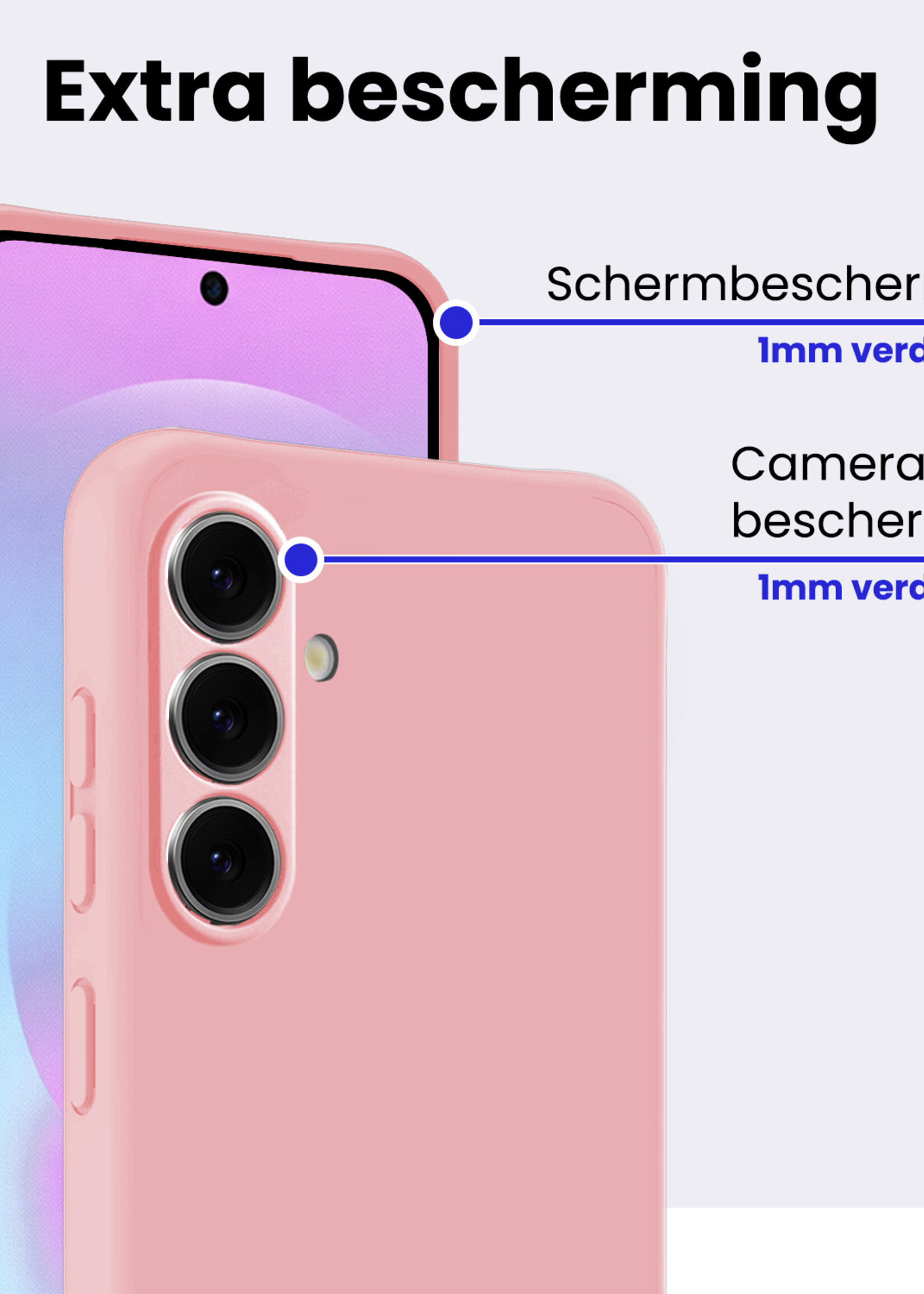 BTH BTH Samsung Galaxy A37 Hoesje Siliconen - Lichtroze