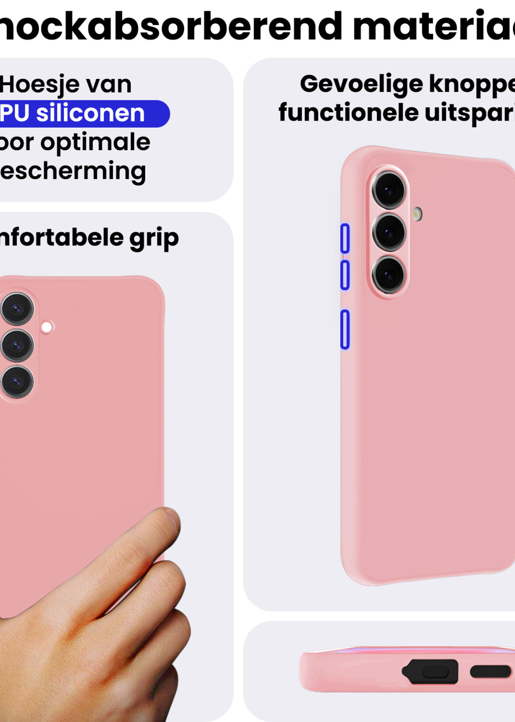 BTH BTH Samsung Galaxy A37 Hoesje Siliconen - Lichtroze