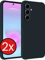 BTH BTH Samsung Galaxy A37 Hoesje Siliconen - Donkerblauw - 2 PACK